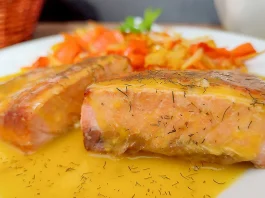 salmon en salsa de naranja