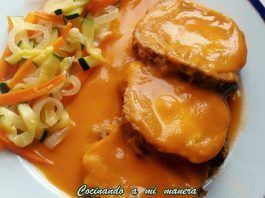 aleta rellena y en salsa