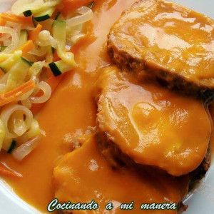 aleta rellena y en salsa