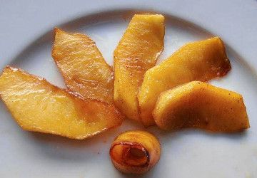 guarnicion de manzanas caramelizadas