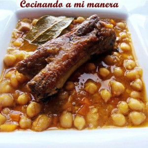 como hacer garbanzos con costilla