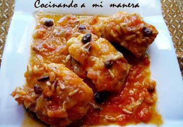 bacalao con pasas y piñones