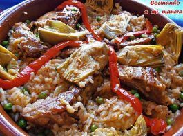 arroz con costillas y verduras