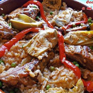 arroz con costillas y verduras