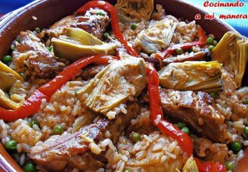 arroz con costillas y verduras