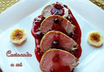 solomillo en salsa de frutos rojos