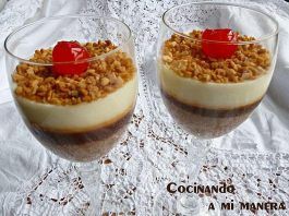 postre de tres chocolates
