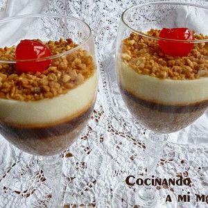 postre de tres chocolates