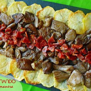 setas con chorizo