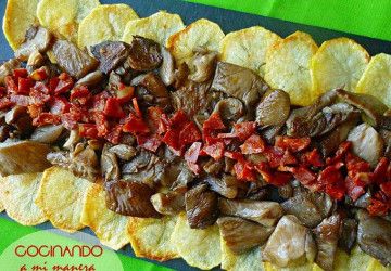 setas con chorizo