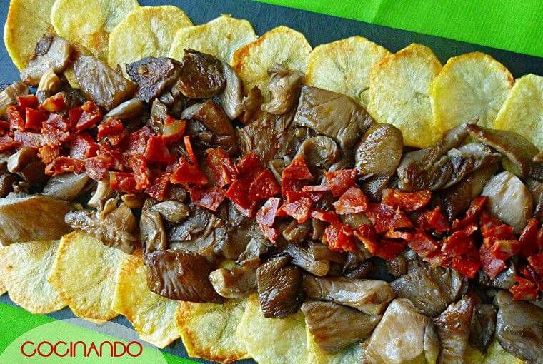 setas con chorizo