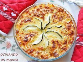 pastel de calabacín y salmón
