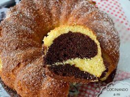 bizcocho de vainilla y chocolate