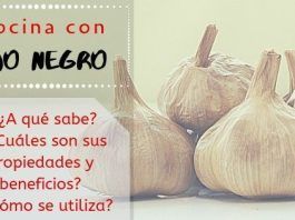 cocina con ajo negro