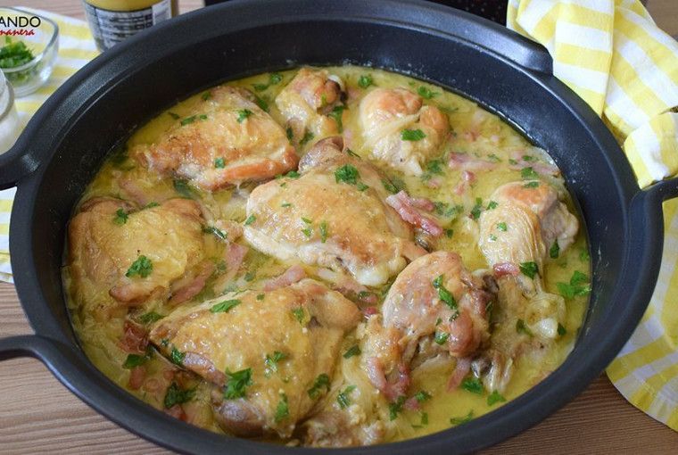 pollo guisado a la mostaza