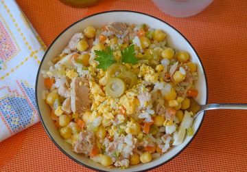 ensalada de garbanzos atun