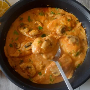 receta de pechugas de pollo en salsa con champiñones