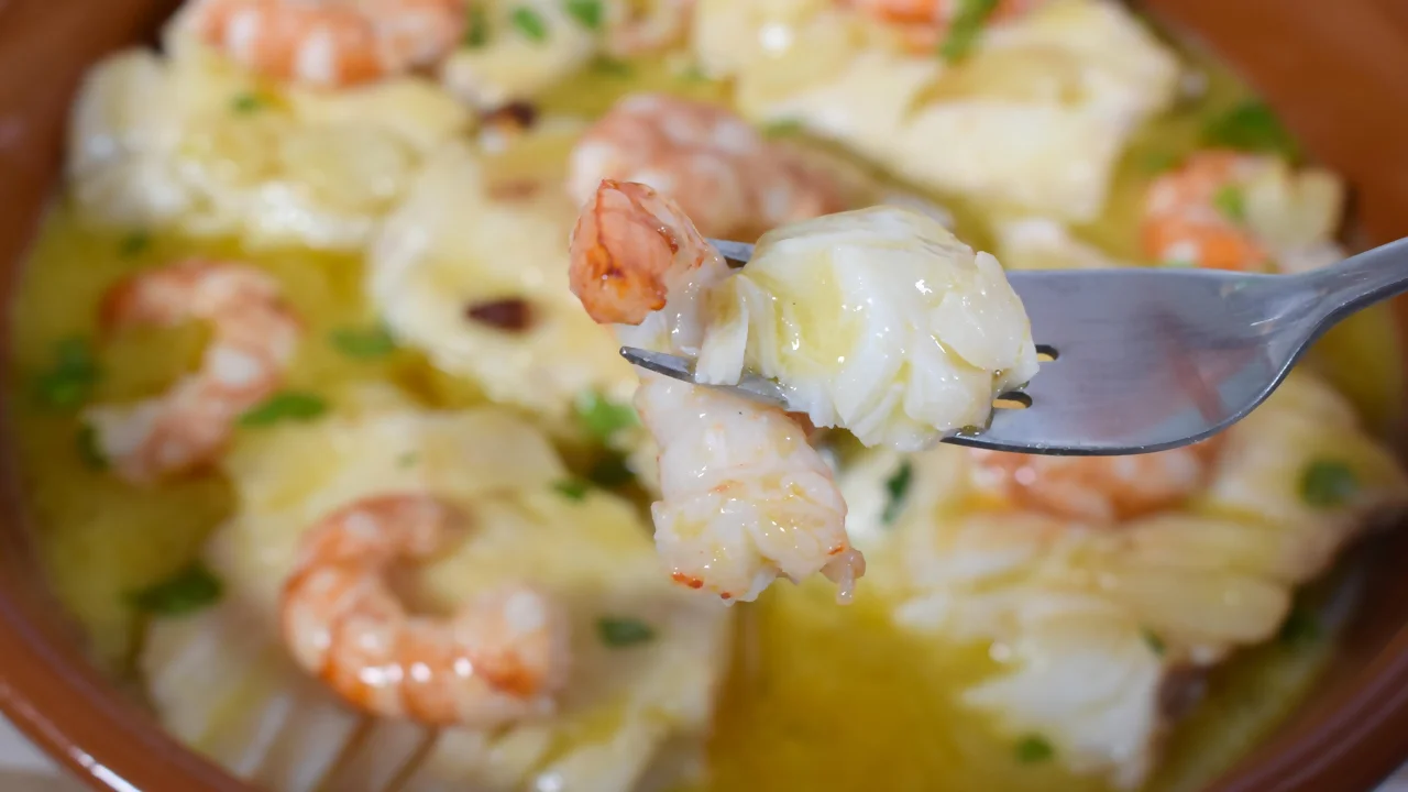 receta de pil pil de bacalao y gambas