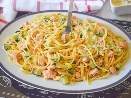 espaguetis a la carbonara con calabacin