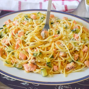 espaguetis a la carbonara con calabacin