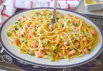 espaguetis a la carbonara con calabacin