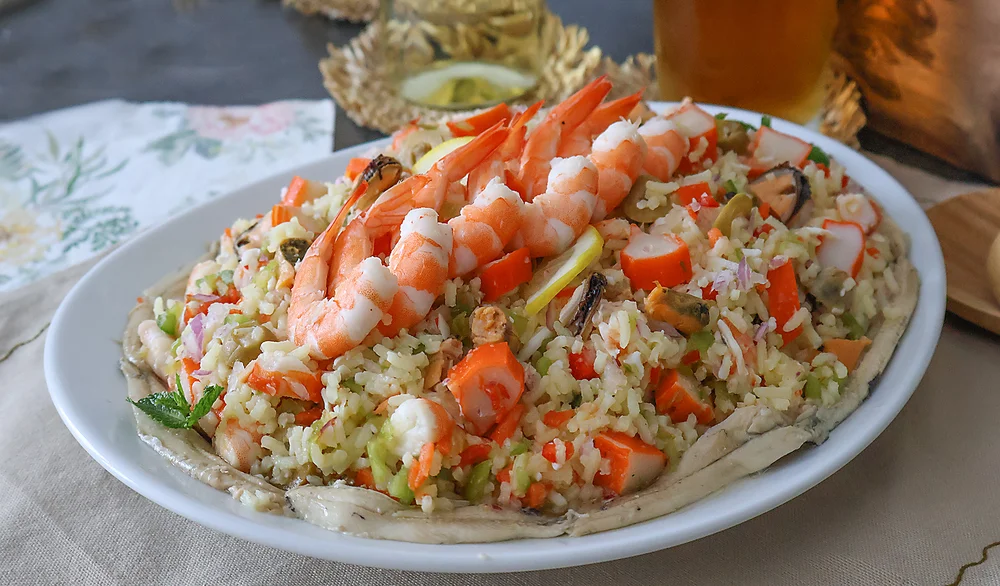 ensalada de arroz estilo marinero