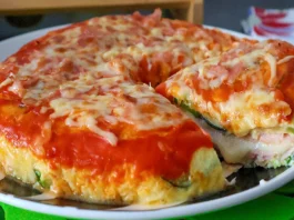 tortilla de calabacin rellena de jamon y queso