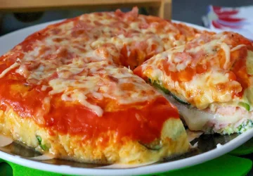 tortilla de calabacin rellena de jamon y queso