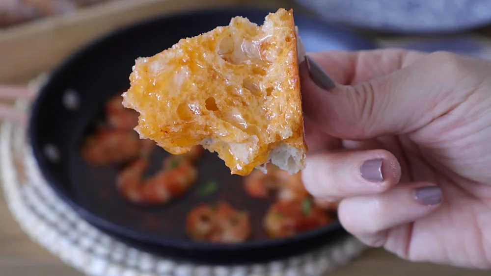 gambas al pil pil con su salsa