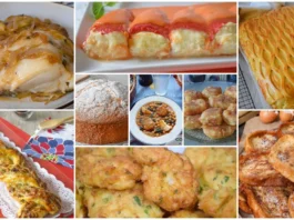 Collage de recetas tradicionales de Semana Santa, dulces y saladas