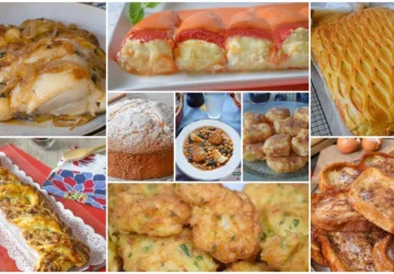 Collage de recetas tradicionales de Semana Santa, dulces y saladas