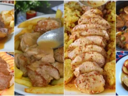 Collage con seis recetas de solomillo de cerdo: en salsa, al whisky, a la mostaza, con manzana, salsa dulce y estilo aragonés.